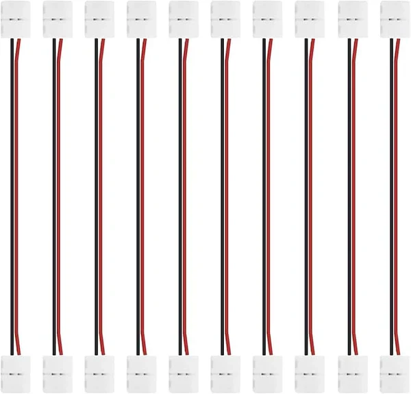 LED Strip Connectors – 10mm 2Pin Solderless Clips | Strip to Wire / Strip to Strip / DC Adapter / L / T – Bulk Wholesale 500pcs MOQ | Factory Direct
