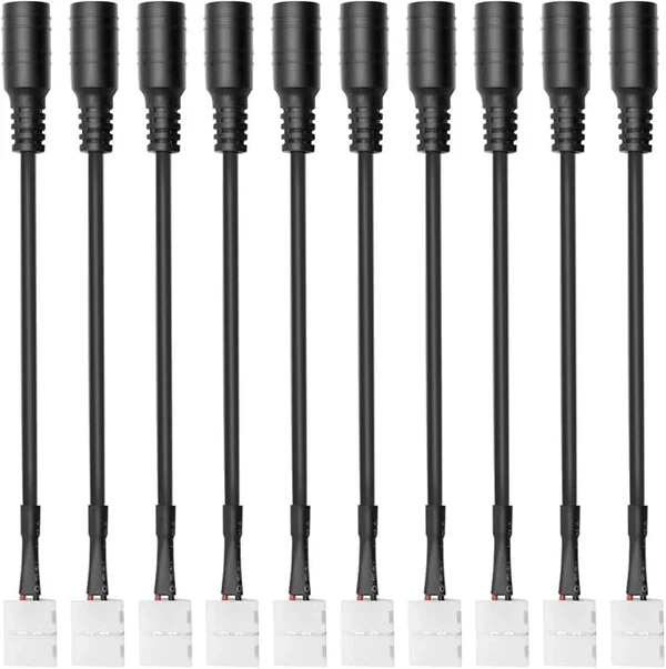 LED Strip Connectors – 10mm 2Pin Solderless Clips | Strip to Wire / Strip to Strip / DC Adapter / L / T – Bulk Wholesale 500pcs MOQ | Factory Direct