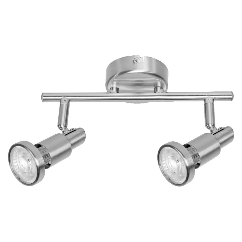 OSRAM LED SPOT ARGENT BROSSÉ GU10 2 x 2.6W, 460 lm, 2700 K, Blanc chaud