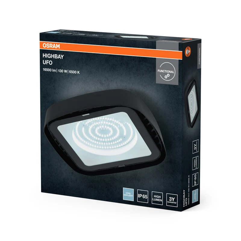 OSRAM Highbay Ufo lampe de plafond, 130W, IP65, noir