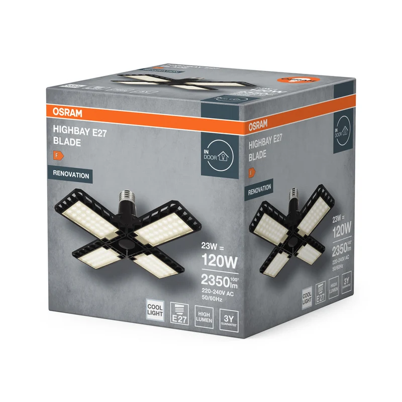 OSRAM Highbay Blade lampe de plafond avec ailes, 23W, E27