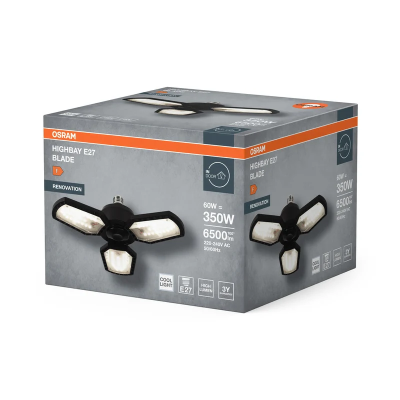 OSRAM Highbay Blade lampe de plafond avec ailes, 60W, E27