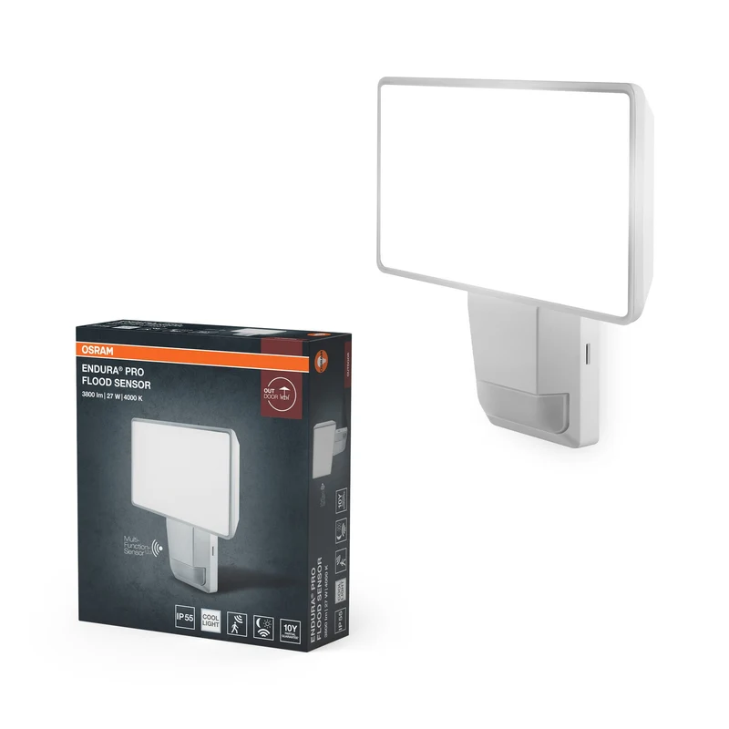 OSRAM ENDURA® PRO FLOOD CAPTEUR LED-projecteur 27W 4000K IP55 Blanc, 3000 lm, 4000 K, blanc froid