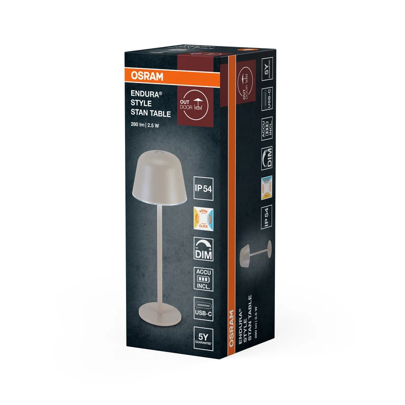 OSRAM ENDURA STYLE LAMPE DE TABLE À BATTERIE, 2,5W, 200lm, beige