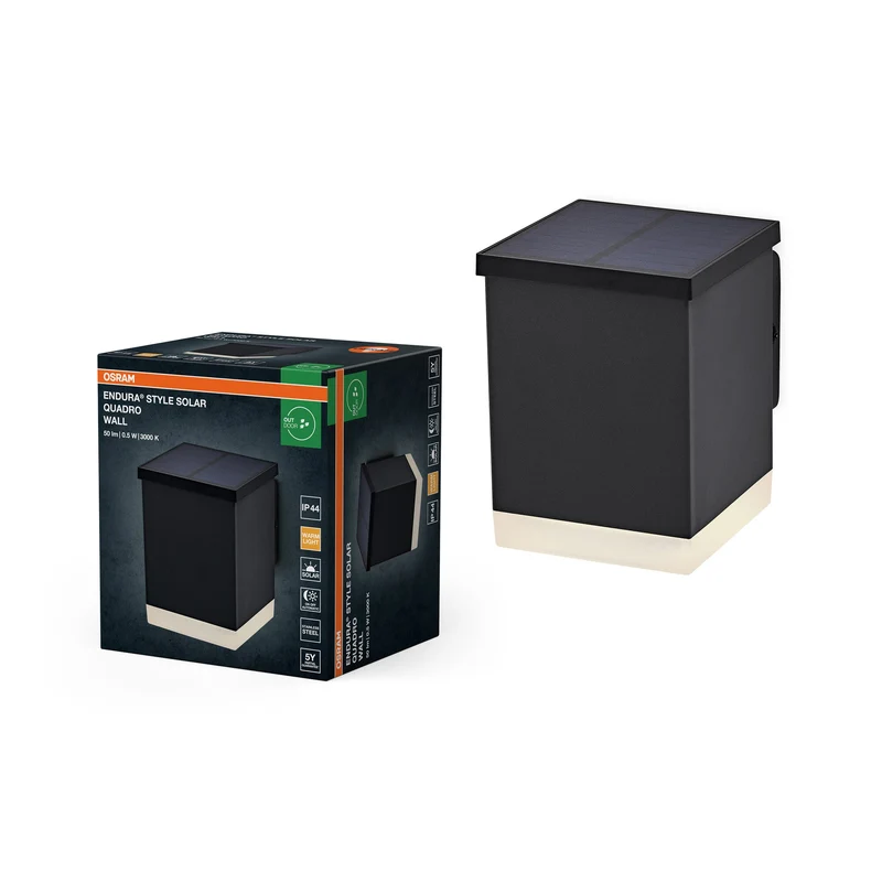OSRAM ENDURA STYLE SOLAR QUADRO APPLIQUE MURALE extérieure, 0,5W, 50lm