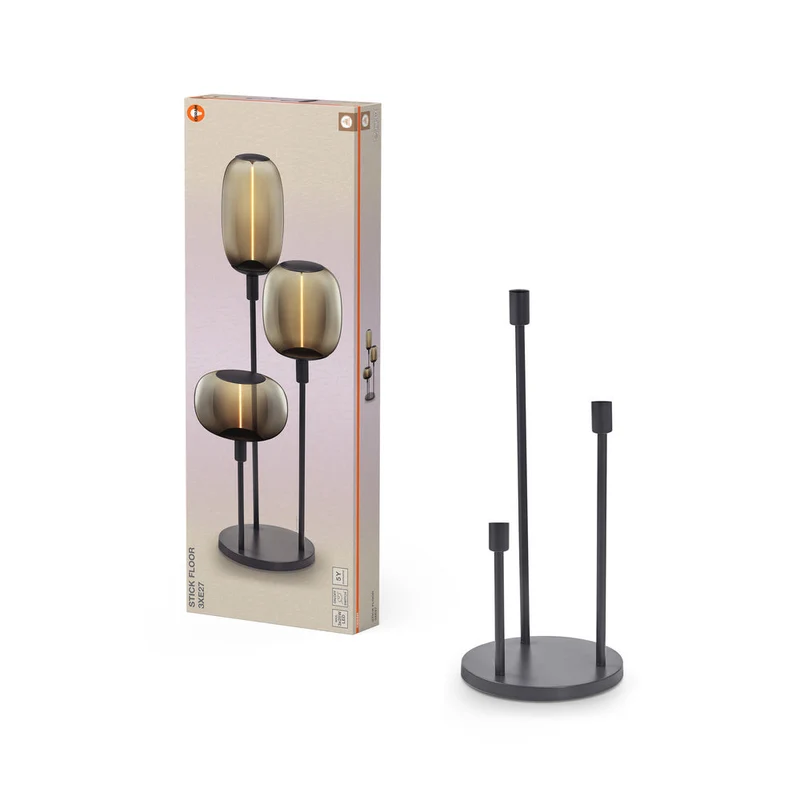 OSRAM Bâton Décor Sol Gris Foncé Lampe sur Pied 78cm 3x E27