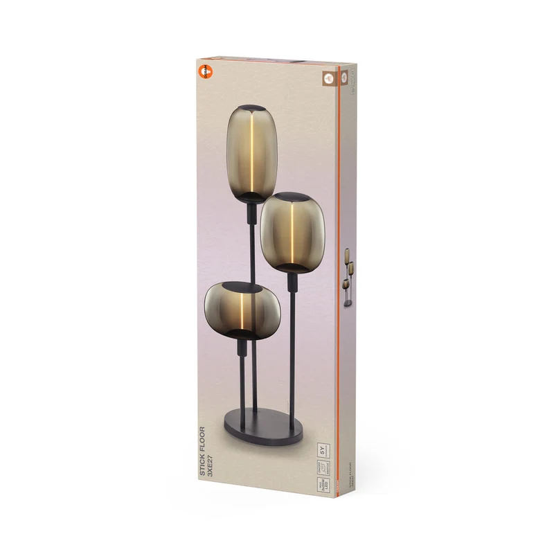 OSRAM Bâton Décor Sol Gris Foncé Lampe sur Pied 78cm 3x E27
