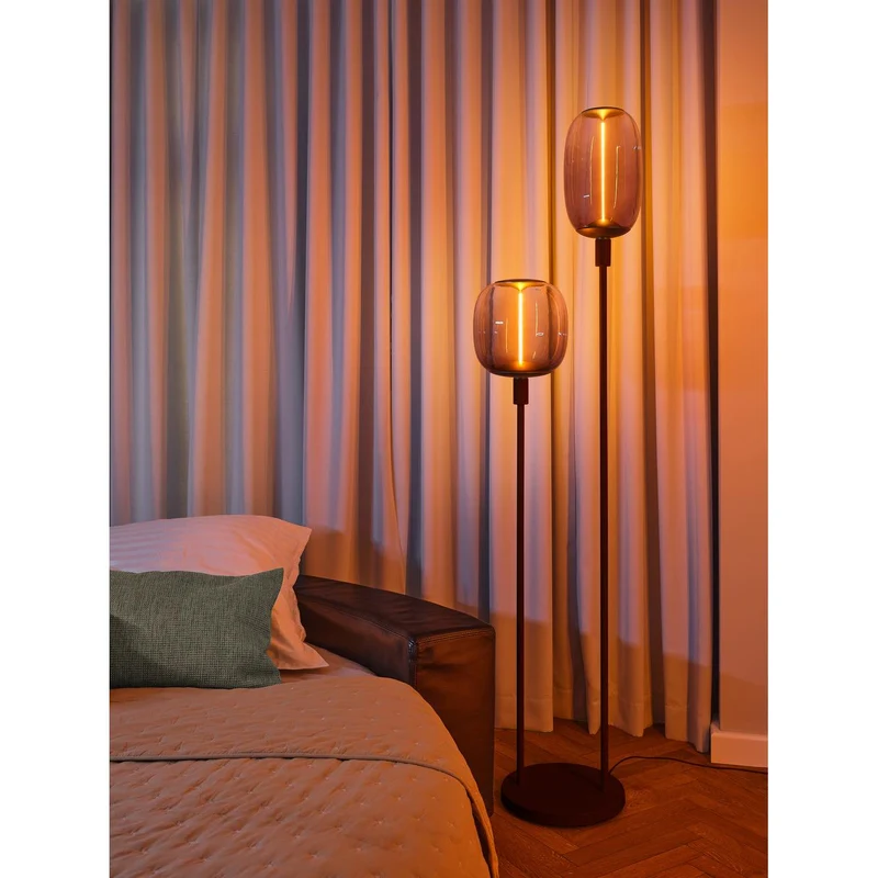 OSRAM Bâton Décor Sol Gris Foncé Lampadaire 146cm 2x E27