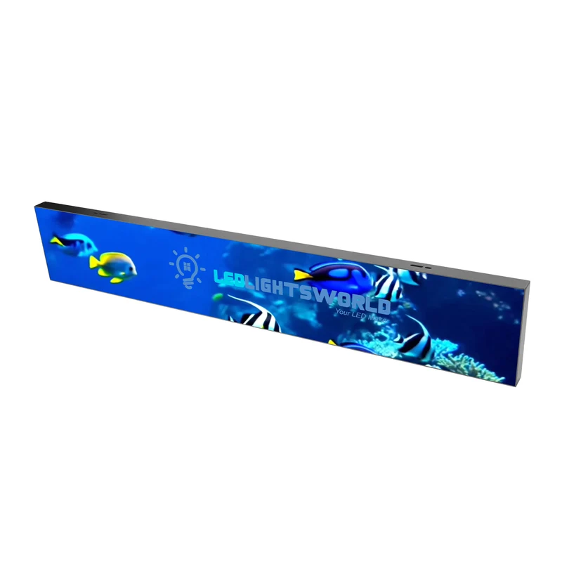 FL Series Frameless LED Shop Display – P1.86 · 160×960mm | Mirror Finish LED Screen, Seamless with Modern Shop Décor
