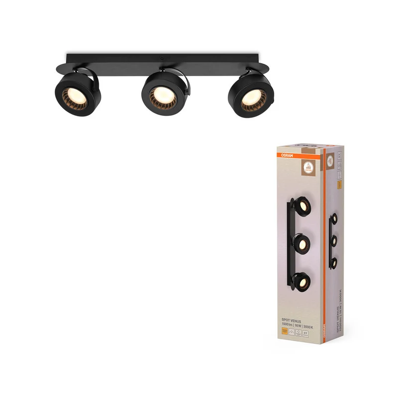OSRAM DECOR SPOT VENUS Plafonnier, 16W, 650lm, noir