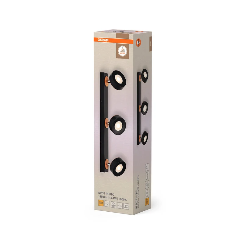 OSRAM DECOR SPOT PLUTO Plafonnier, 14,4W, 960lm, noir