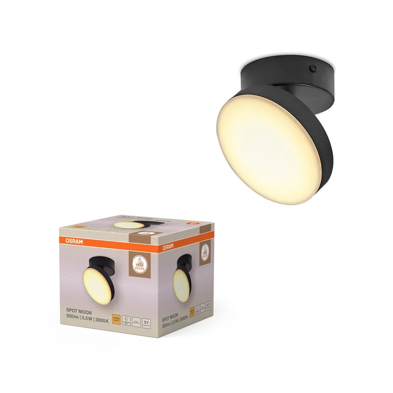 OSRAM DECOR Spot Moon plafonnier noir, 1 spot, 5.5W
