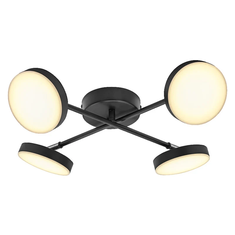 OSRAM DECOR Spot Moon plafonnier noir, 4 spots Cross, 21W