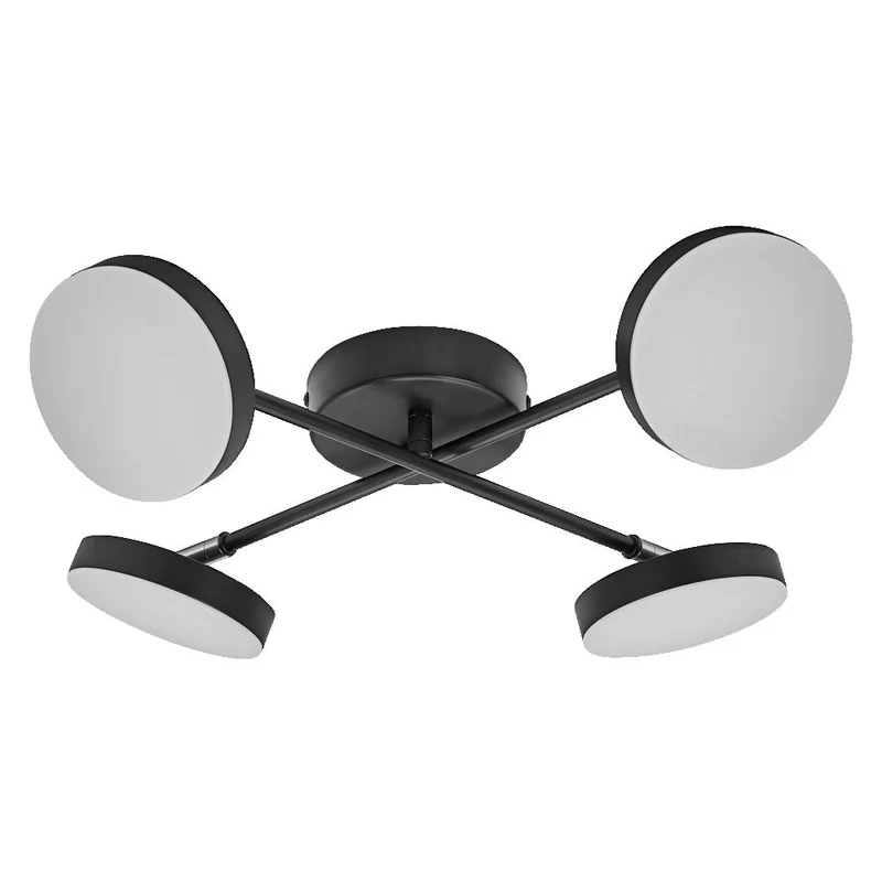 OSRAM DECOR Spot Moon plafonnier noir, 4 spots Cross, 21W
