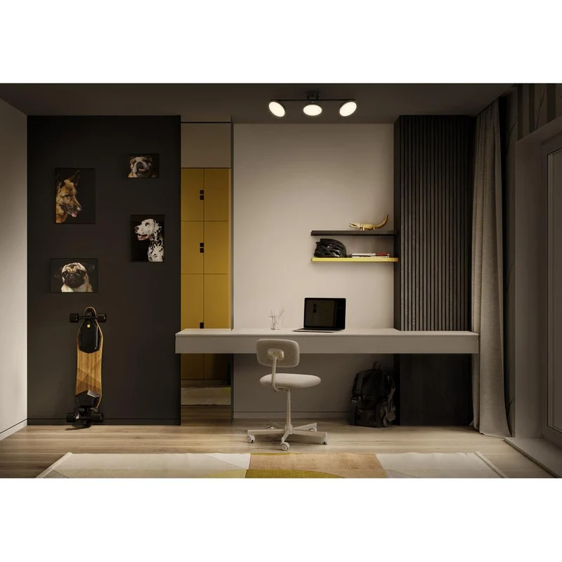 OSRAM DECOR Spot Moon plafonnier noir, 3 spots, 16W