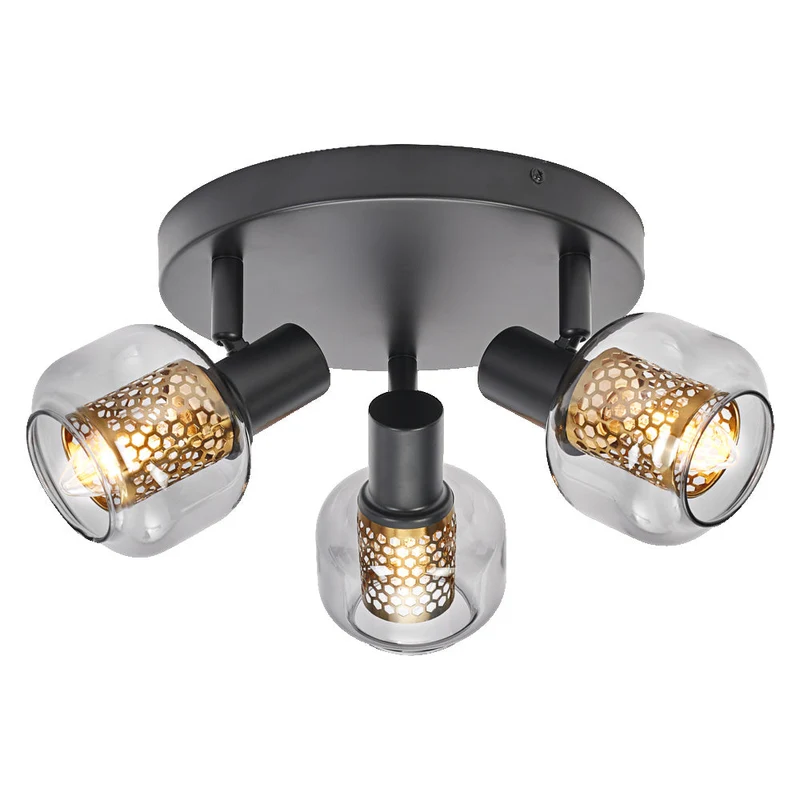 OSRAM DECOR Spot Firefly plafonnier noir, lampe OSRAM incluse, 3 x 2.8W, E14