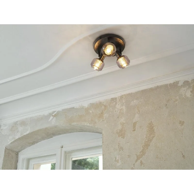 OSRAM DECOR Spot Firefly plafonnier noir, lampe OSRAM incluse, 3 x 2.8W, E14