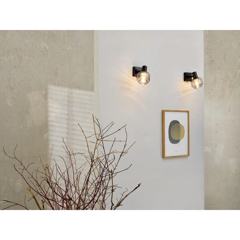 OSRAM DECOR Spot Firefly Applique murale, lampe OSRAM incluse, noir, 1 x 2.8W, E14