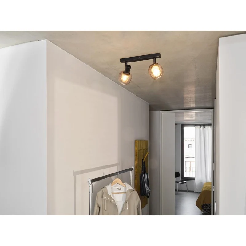 OSRAM DECOR Spot Firefly plafonnier, lampe OSRAM incluse, noir, 2 x 2.8W, E14