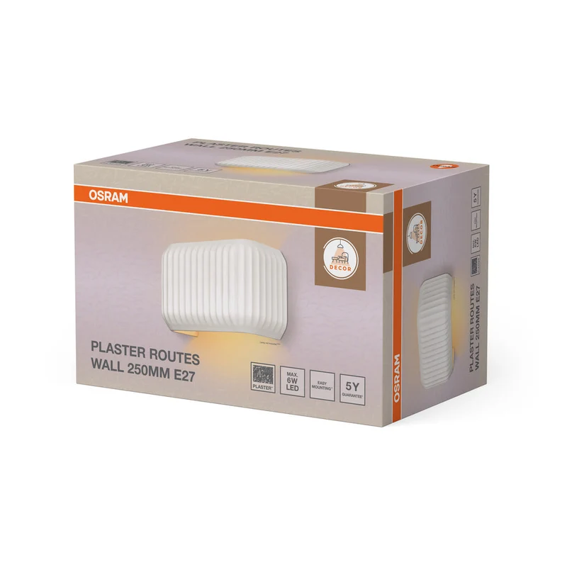 OSRAM DECOR Plâtre Routes Murale Applique 250 1xE27 Blanc