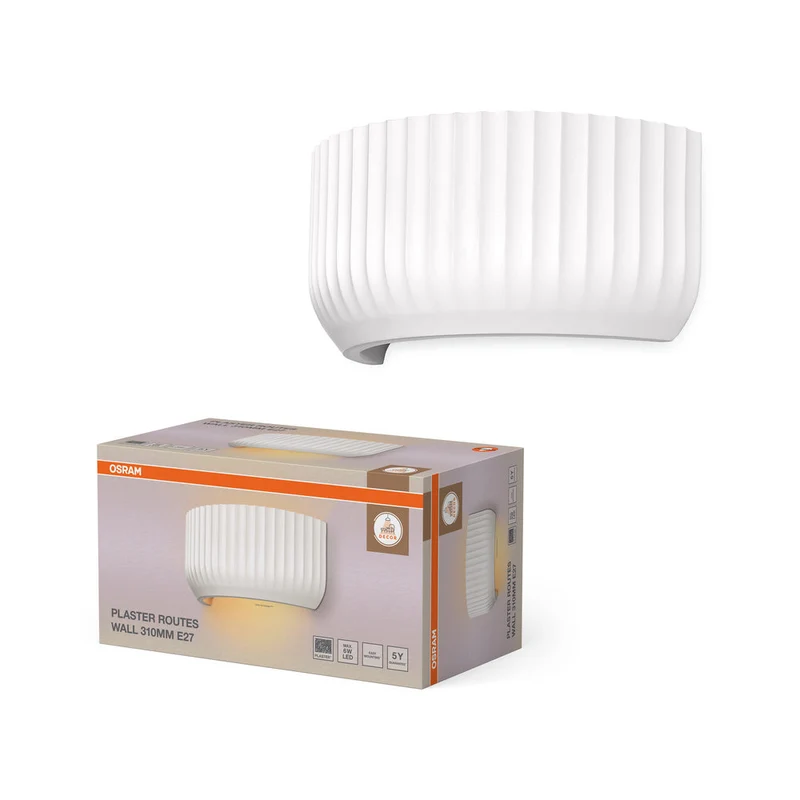 OSRAM DECOR Plâtre Routes Murale Applique Haut 310 1xE27 Blanc