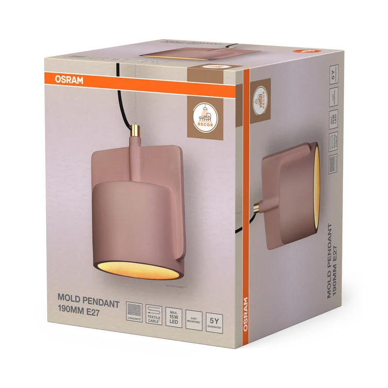 OSRAM DECOR Suspension en forme de moule 190MM 1xE27 Rose