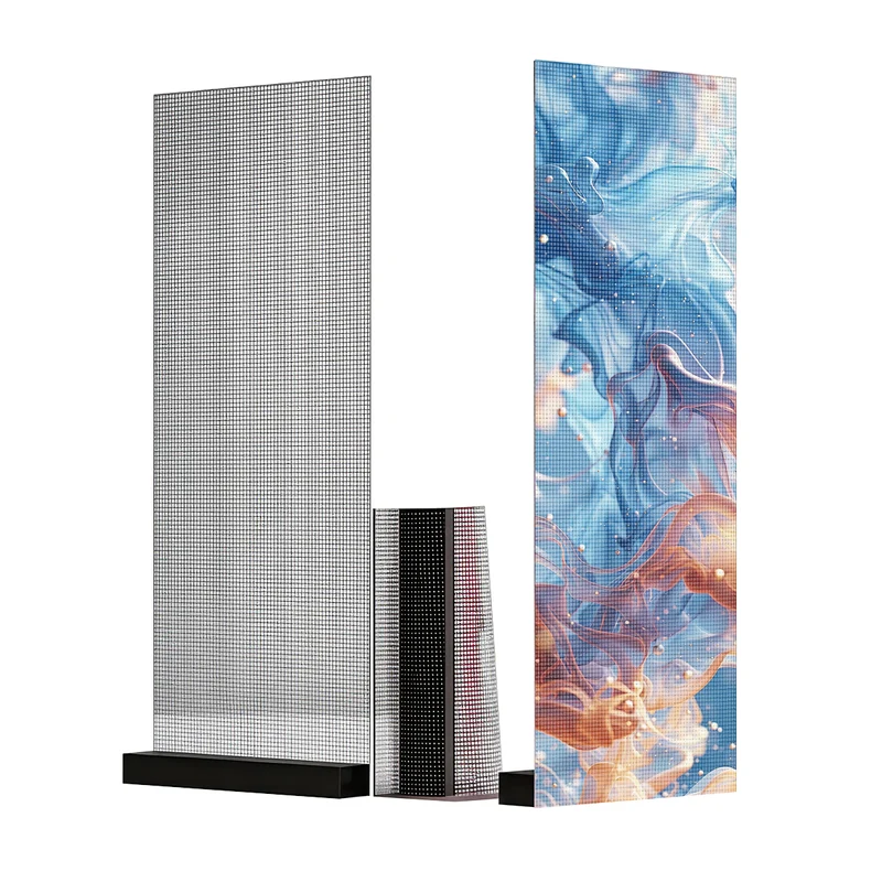【Standard Modular Panel】HC Series P4 Adhesive Transparent LED Film – 240×1000 mm (9.45×39.37 in) | 2000nits | 90% Transparency Glass Sticker Display for Storefront Glass & Interior Partitions | Multiple Kit Options | Plug & Play
