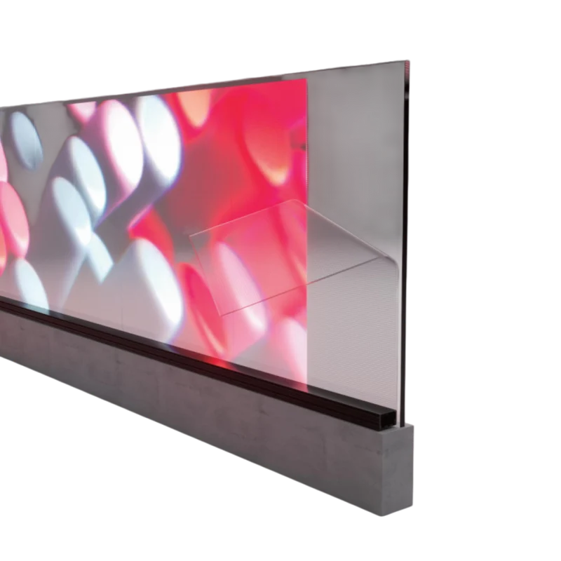 【Standard Modular Panel】HC Series P20 Ultra-Thin Adhesive Transparent LED Film – 400×1000 mm (15.75×39.37 in) | 2000nits | 95% Transparency Glass Display for Facades & Exhibition | Multiple Kit Options | Plug & Play