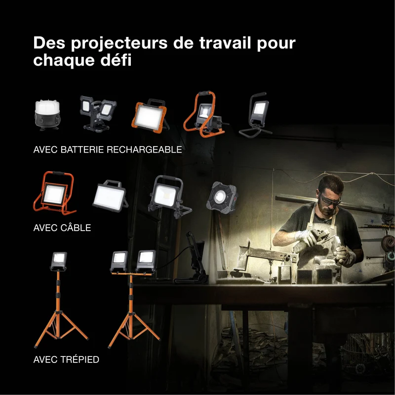 OSRAM Projecteurs de travail LED Baustrahler S-STAND 20W / 4000K