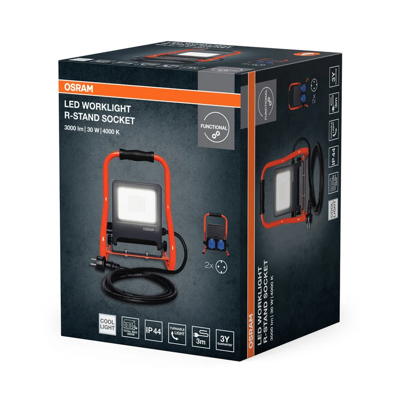 OSRAM LAMPES DE TRAVAIL R-STAND Projecteur Multiprises (GEN 2) 30W, 2700lm, 4000K