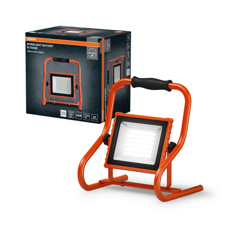 OSRAM LAMPES DE TRAVAIL BATTERIE R-STAND Batterie USB Projecteur de chantier 20W / 4000K