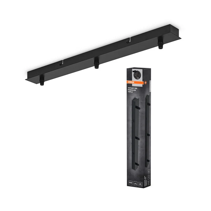 OSRAM Vintage 1906® Suspension 3X Baldachin LINÉAIRE, noir