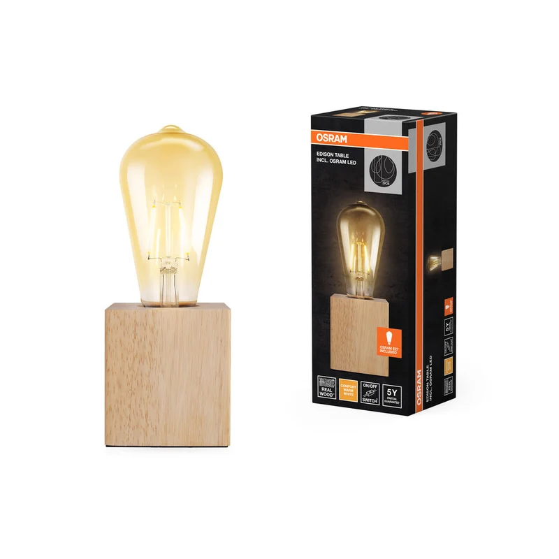OSRAM Vintage 1906 Lampe de table Luminaire Tischleuchte, 2.5W, E27, Marron, incl. ampoule