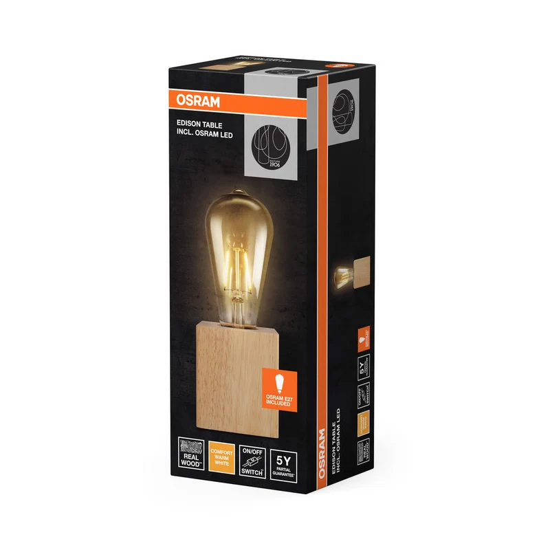 OSRAM Vintage 1906 Lampe de table Luminaire Tischleuchte, 2.5W, E27, Marron, incl. ampoule