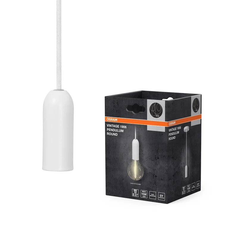 OSRAM Vintage 1906® Suspension RONDE E27, blanc