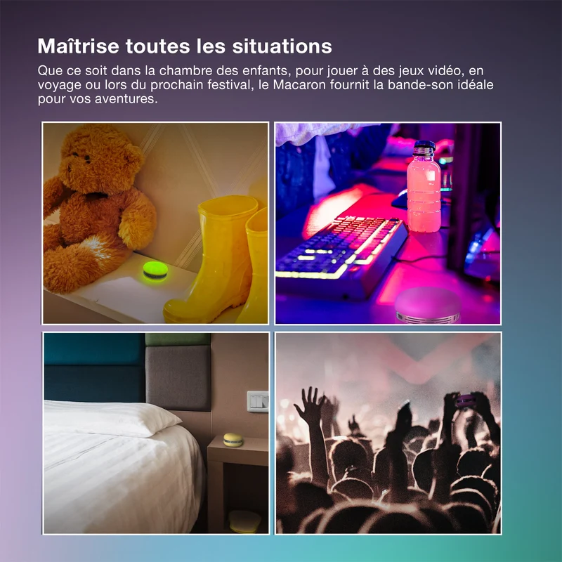 OSRAM Bluetooth SMART+ Enceinte Macaron avec commande gestuelle, lumière LED RVB, vert