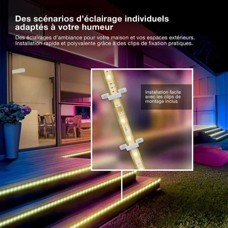OSRAM BANDE LED FLEXIBLE EXTÉRIEURE RGB 20M IP65 Télécommande