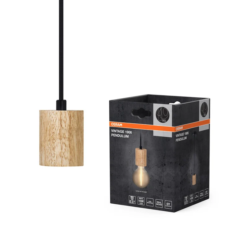OSRAM Vintage 1906® Suspension CYLINDER E27, bois