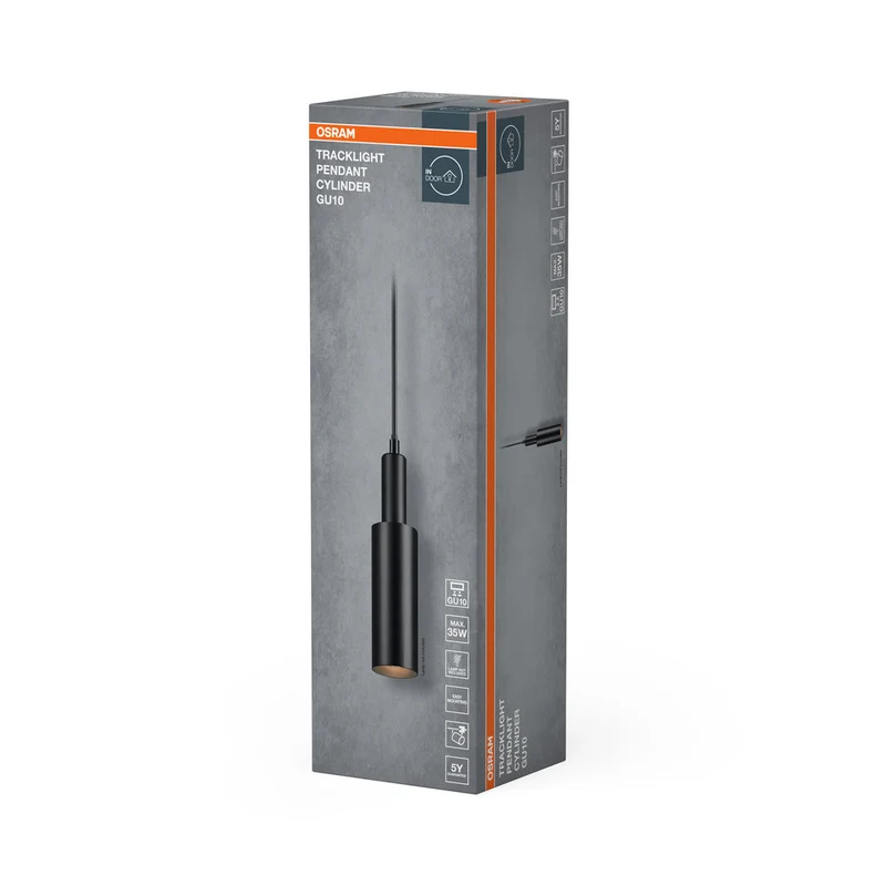 OSRAM SPOT SUR RAIL SUSPENSION CYLINDRE Suspension GU10 noir