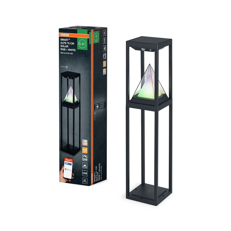 OSRAM SMART+ Extérieur Bluetooth Lampe Solaire de Chemin, Capteur