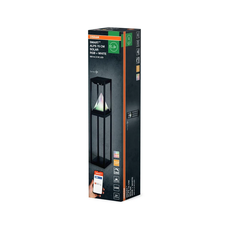 OSRAM SMART+ Extérieur Bluetooth Lampe Solaire de Chemin, Capteur