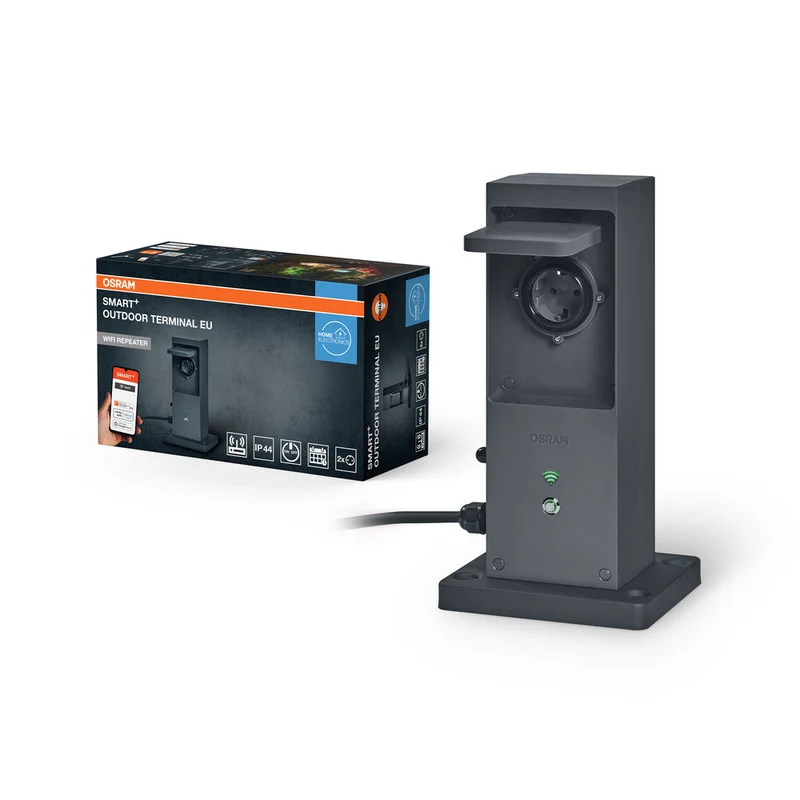 OSRAM SMART+ Terminal extérieur Wifi incluant répéteur WLAN et prises intelligentes, anthracite, 230V
