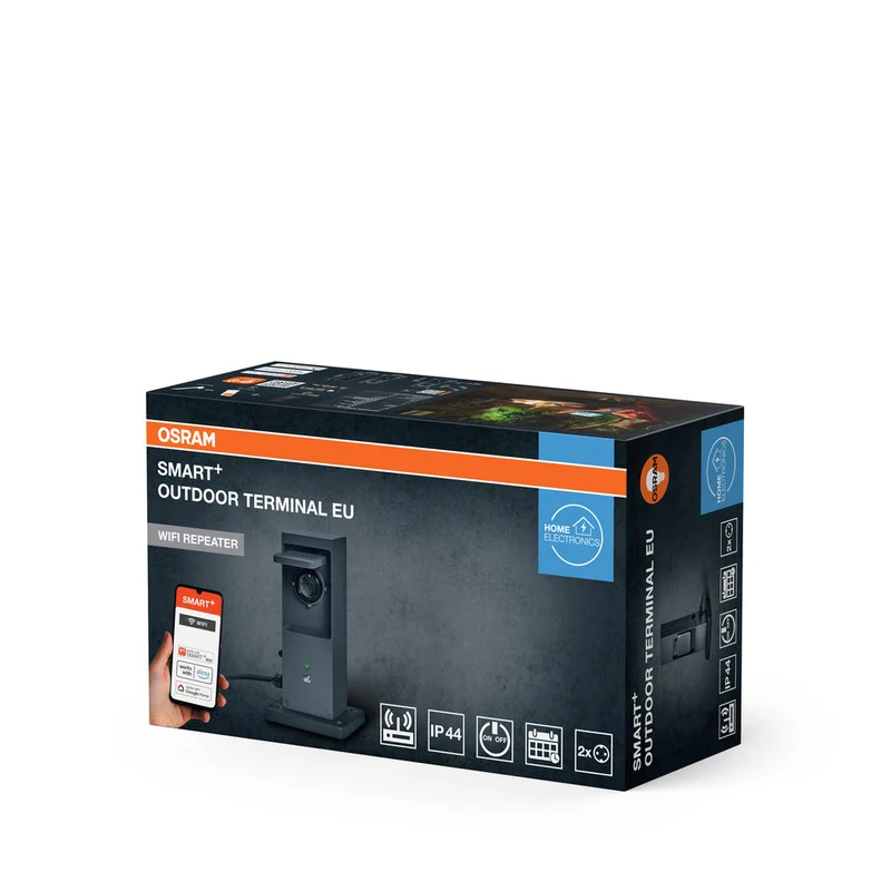 OSRAM SMART+ Terminal extérieur Wifi incluant répéteur WLAN et prises intelligentes, anthracite, 230V