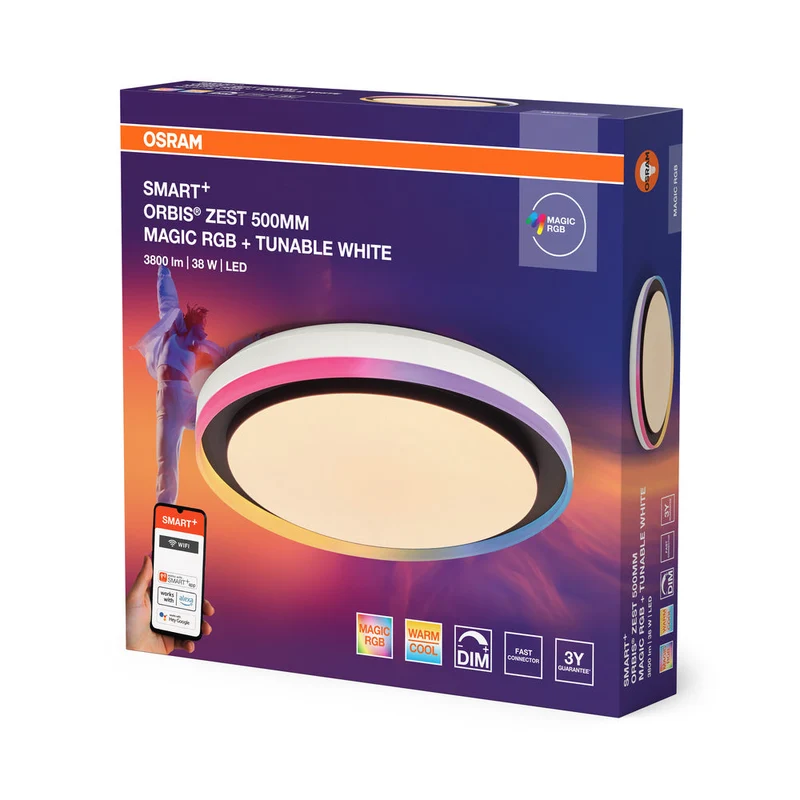 OSRAM SMART + WIFI Magic plafonnier, blanc/chaud, 38W, 1050lm