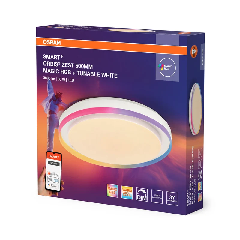 OSRAM SMART + WIFI Magic plafonnier, blanc, 32W, 3400lm