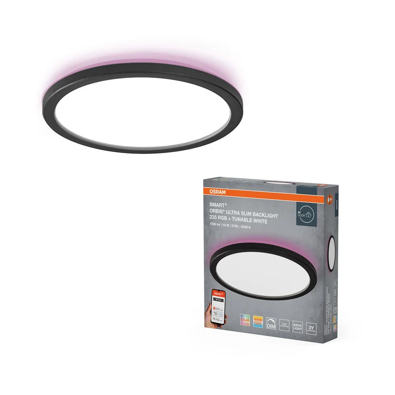 OSRAM SMART+ panneau lumineux WiFi, noir, 19W, 1790lm, 235mm