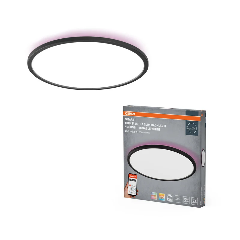 OSRAM SMART+ panneau lumineux WiFi, noir, 25W, 2940lm, 400mm