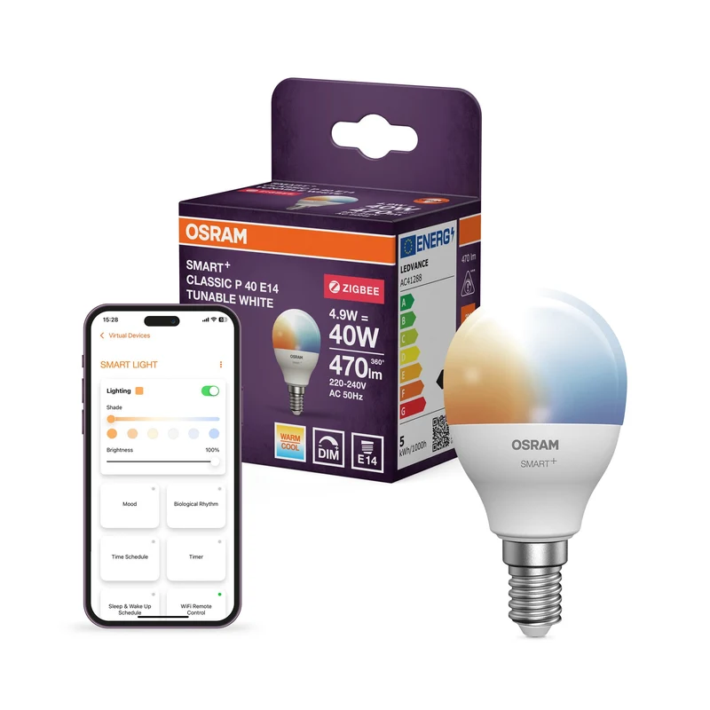 OSRAM ZigBee SMART+ Miniballform P40 Blanc réglable 2700 - 6500K E14