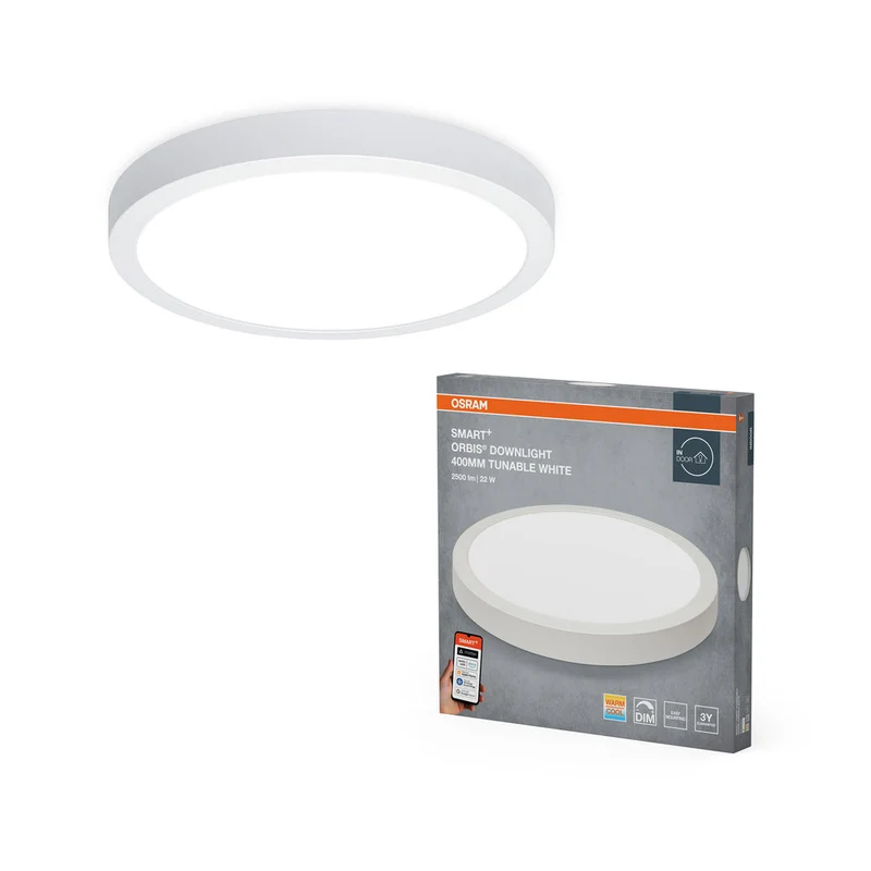 OSRAM Matter SMART+ PLAFONNIER ENCASTRÉ TW / 22 W, 220…240 V, Blanc Variable, 3000…6500 K