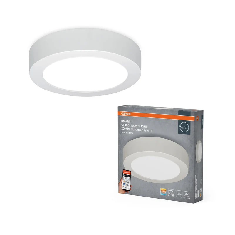 OSRAM Matter SMART+ PLAFONNIER ENCASTRÉ TW / 12 W, 220…240 V, Blanc Réglable, 3000…6500 K